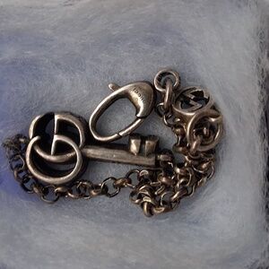 Gucci GG Marmont Key Charm Bracelet in aged  Silver 925 Double G Key Bracelet